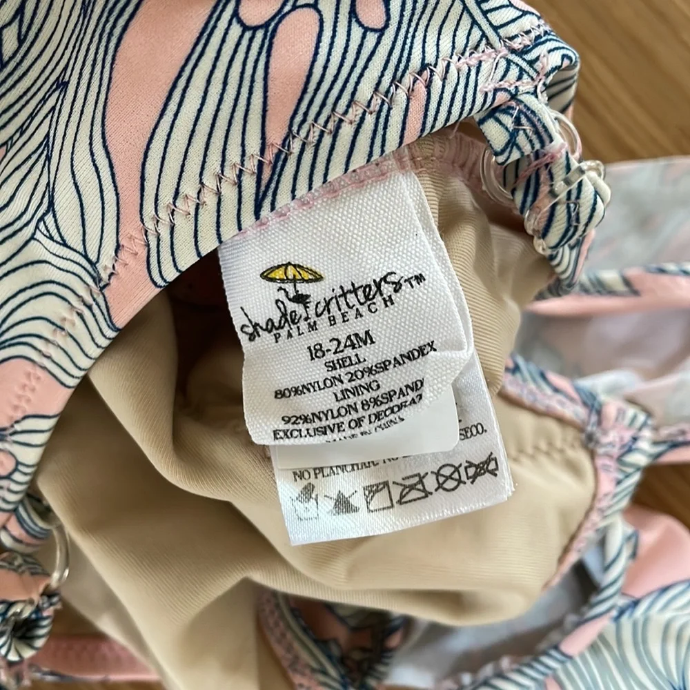 Shade Critters Pink Monstera Ruffle One-Piece Swimsuit - 18-24 M - Picture 4 of 4